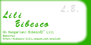 lili bibesco business card